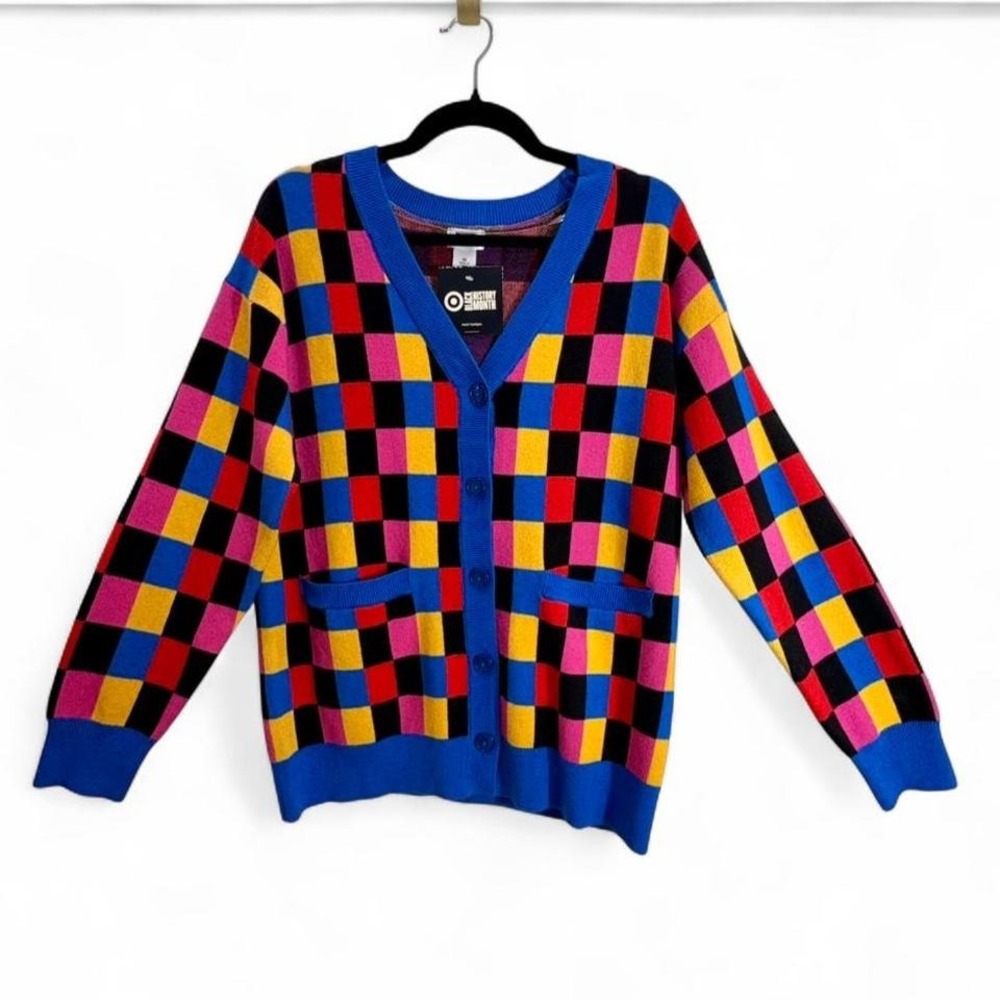 NWT Checkerboard Knit Cardigan Monica Ahanonu x Target Black History Month XS